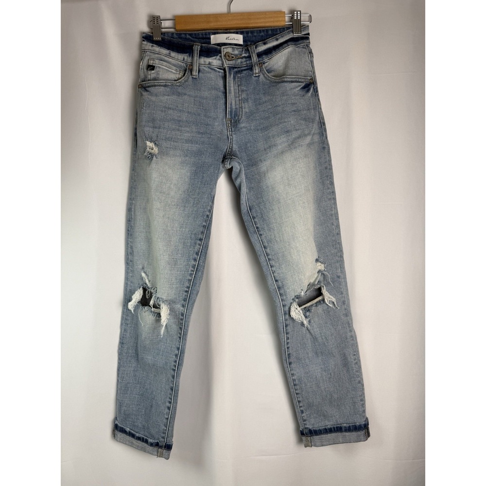 Kancan Womens‎ Capri Jeans Distressed Size 0 Light Wash